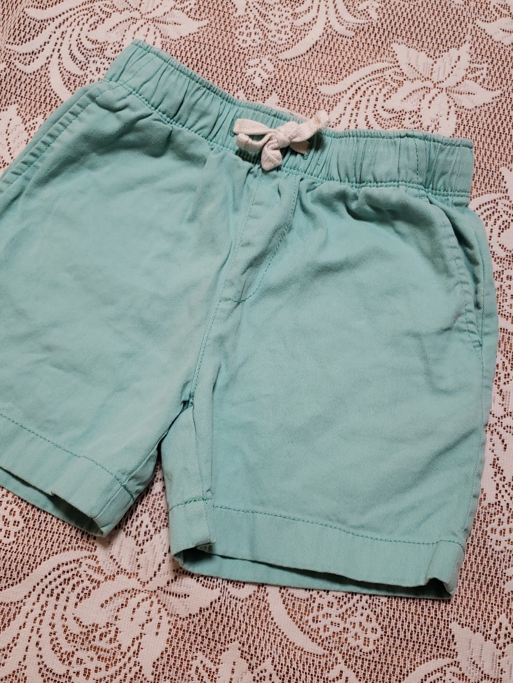 Kids Crewcuts Solid Aqua Pull-On Shorts, Size 6